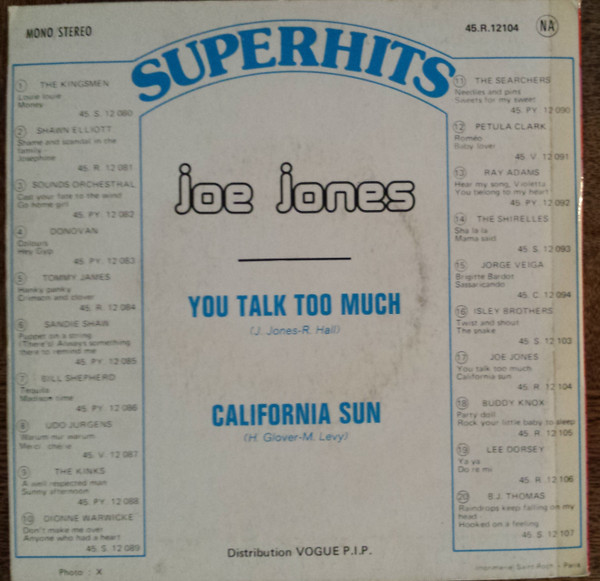 descargar álbum Joe Jones - You Talk Too Much California Sun