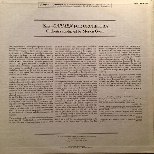 Album herunterladen Bizet Morton Gould - Carmen For Orchestra