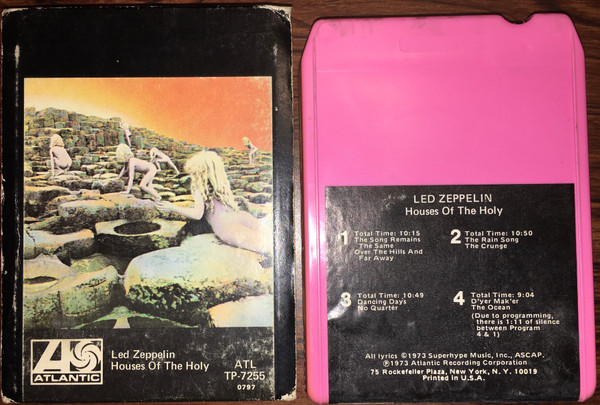 Led Zeppelin – Houses Of The Holy (1973, Pink shell, 8-Track 