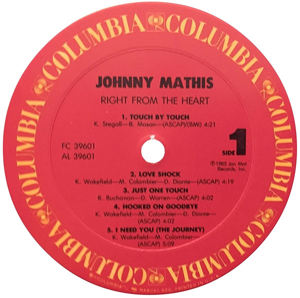 descargar álbum Johnny Mathis - Right From The Heart