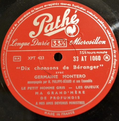 ladda ner album Germaine Montero - Dix Chansons De Béranger