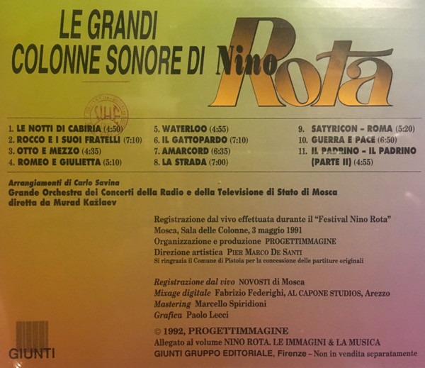 lataa albumi Nino Rota - Le Grandi Colonne Sonore di Nino Rota