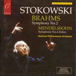 Leopold Stokowski - Brahms : Symphony No. 2 - Mendelssohn : Symphony No. 4 Italian album cover