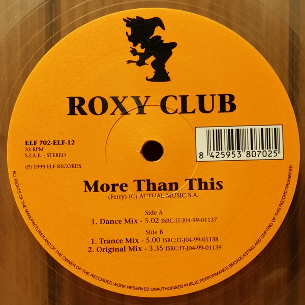 Roxy Club - More Than This | Releases | Discogs