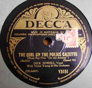 Dick Powell (2) - The Girl On The Police Gazette / You're Laughing At Me album cover