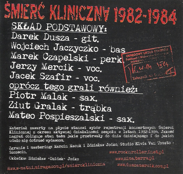 descargar álbum Śmierć Kliniczna - 1982 1984