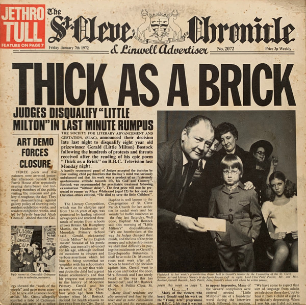 Jethro Tull – Thick As A Brick (1972, Green Label, Vinyl) - Discogs