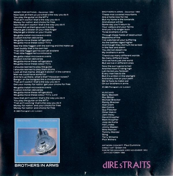 Dire Straits - Money For Nothing | Vertigo (836 419-2) - 9