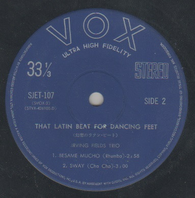 ladda ner album Irving Fields Trio - That Latin Beat For Dancing Fet