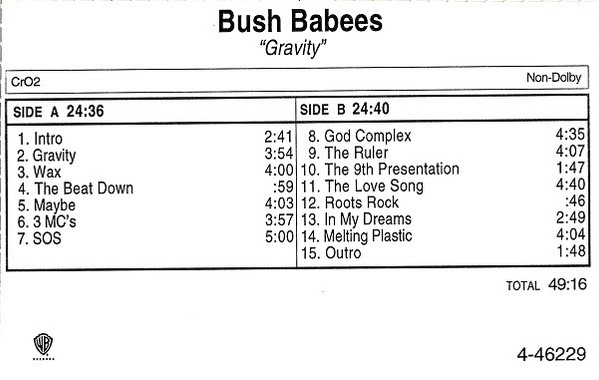 Bush Babees – Gravity (1996, CD) - Discogs