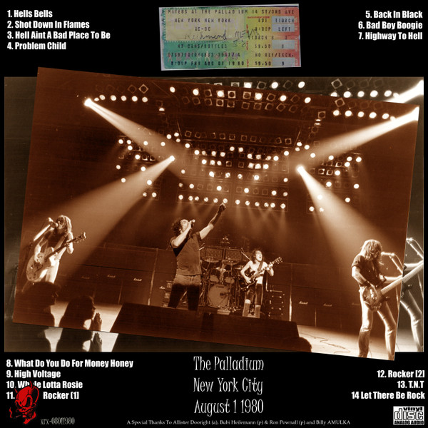 marts Dwelling Kan ikke læse eller skrive AC/DC – The Palladium New York City August 1 1980 (2010, Blue, Vinyl) -  Discogs