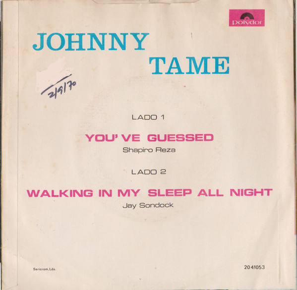 baixar álbum Johnny Tame - Youve Guessed Walking In My Sleep All Night