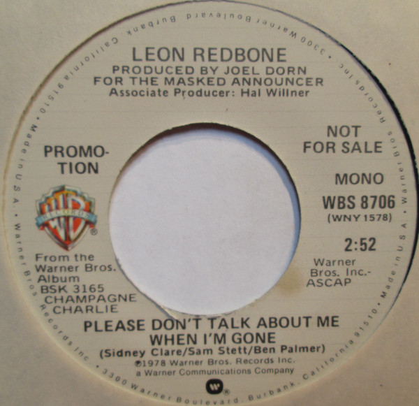 Leon Redbone – Please Don't Talk About Me When I'm Gone (1978