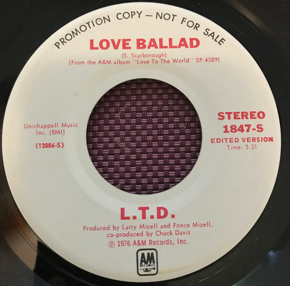 L.T.D. – Love Ballad (1976, Vinyl) - Discogs