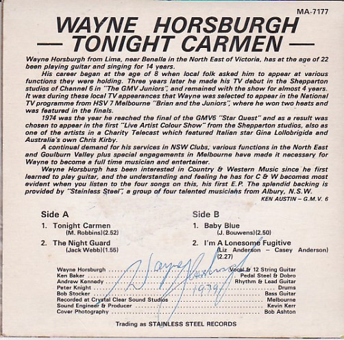 last ned album Wayne Horsburgh - Tonight Carmen