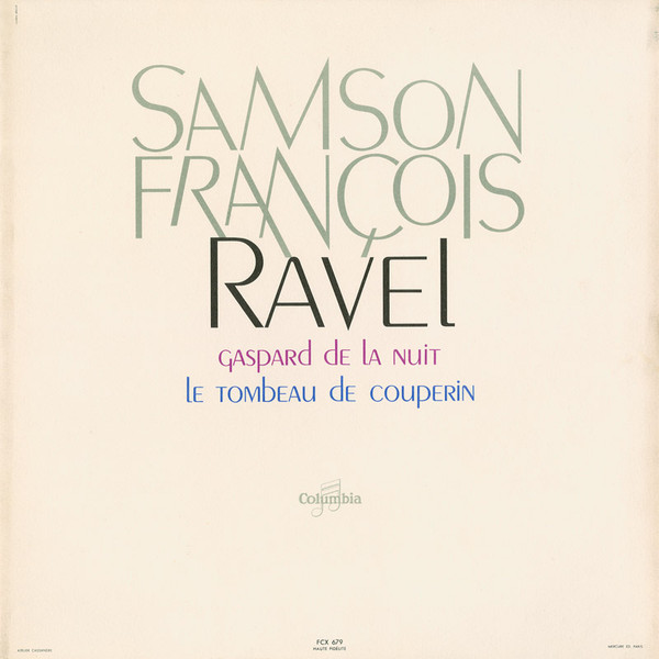CD Ravel;Tombeau De Couperin Samson Francois 724347937729