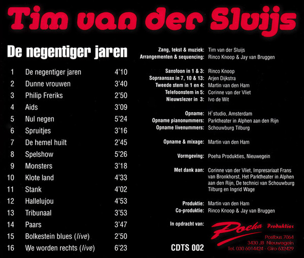 last ned album Tim van der Sluijs - De Negentiger Jaren