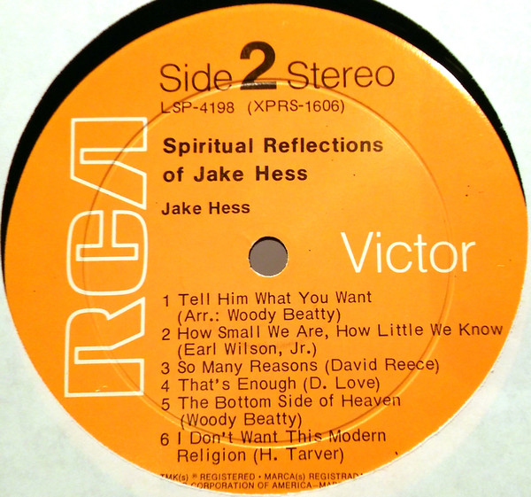 descargar álbum Jake Hess - Spiritual Reflections Of