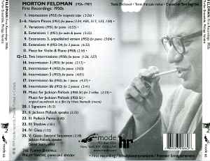 Morton Feldman - First Recordings: 1950s