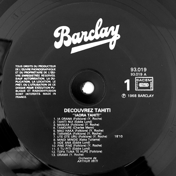 Album herunterladen Orchestre De Arthur Iriti - Découvrez Tahiti