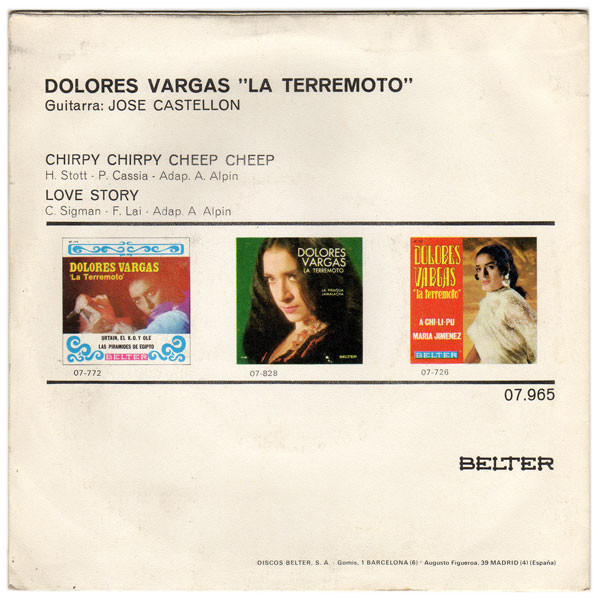last ned album Dolores Vargas La Terremoto - Chirpy Chirpy Cheep Cheep Love Story