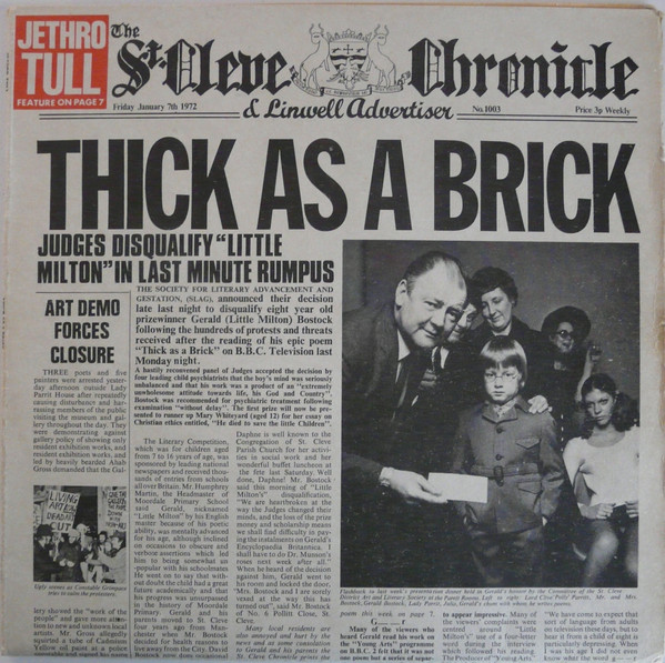 Jethro Tull – Thick As A Brick (1973, Gatefold, Newspaper, Vinyl