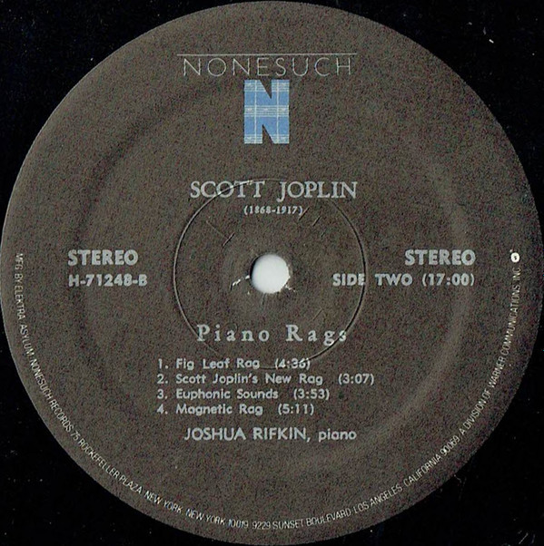descargar álbum Joshua Rifkin - Piano Rags By Scott Joplin