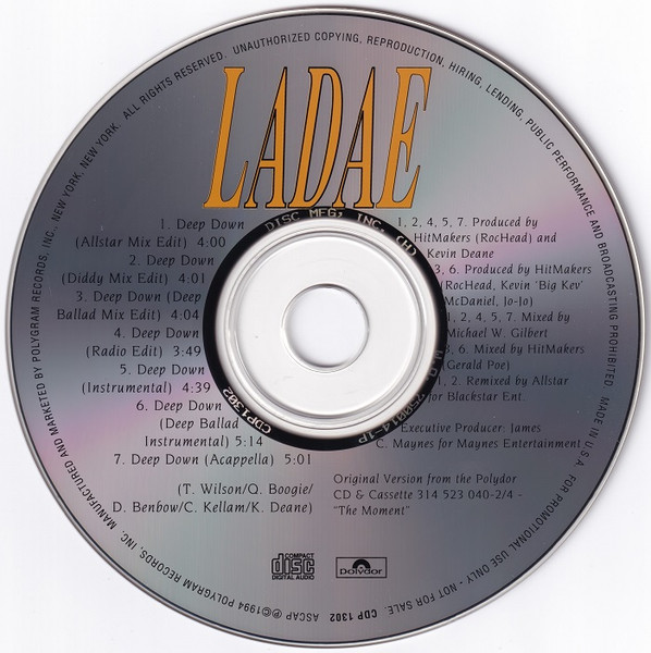 Ladae – Deep Down (1994, CD) - Discogs