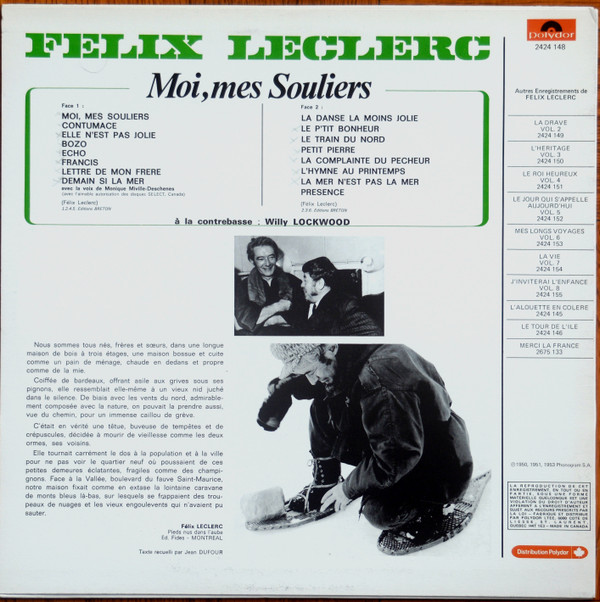 Félix Leclerc - Vol.1 - Moi, Mes Souliers | Polydor (2424 148) - 2