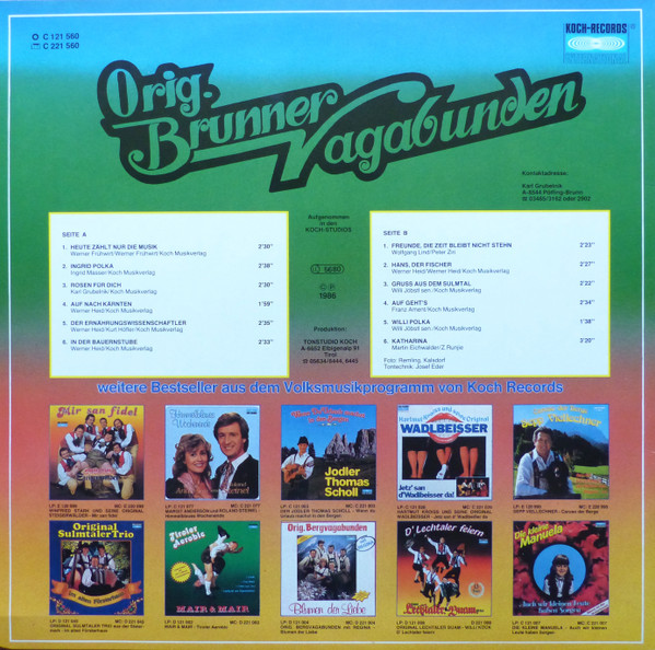 ladda ner album Orig Brunner Vagabunden - Heut Zählt Nur Die Musik