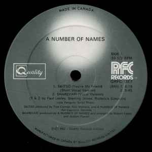 A Number Of Names - Skitso / Sharevari album cover