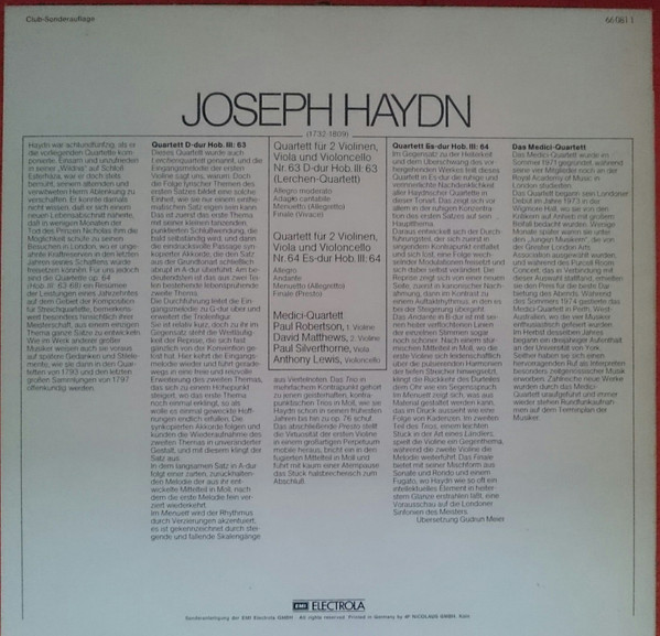 Album herunterladen Haydn MediciQuartett - Streichquartette Op 64 Hob Ill 63 68