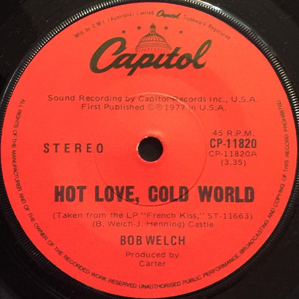 Bob Welch – Hot Love, Cold World / Danchiva (Vinyl) - Discogs