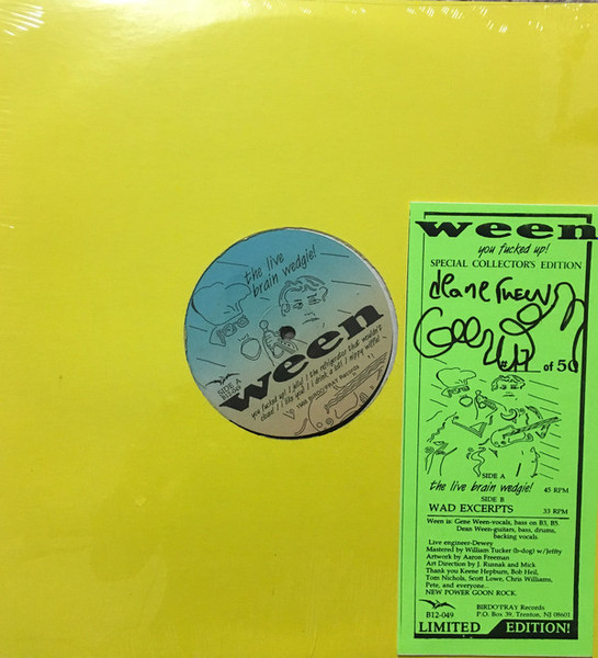 Ween – The Live Brain Wedgie! / Wad Excerpts (1988, Vinyl) - Discogs