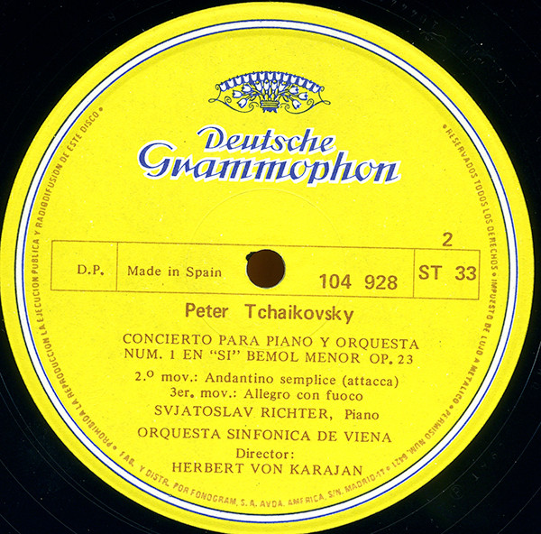 Album herunterladen Peter Tchaikovsky Orquesta Sinfónica De Viena, Herbert Von Karajan - Concierto Para Piano Y Orquesta Nº 1 En Si Bemol Menor Op 23
