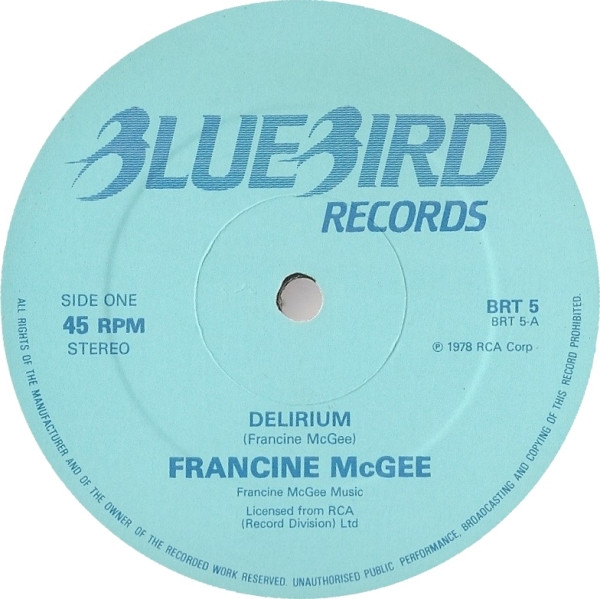Francine McGee – Delirium (1983, Vinyl) - Discogs