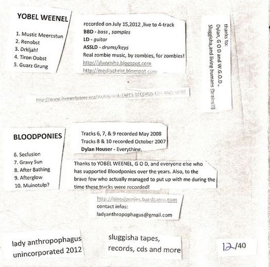 descargar álbum Yobel Weenel Bloodponies - Split CD R