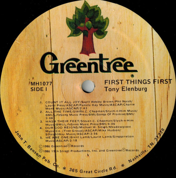 lataa albumi Tony Elenburg - First Things First