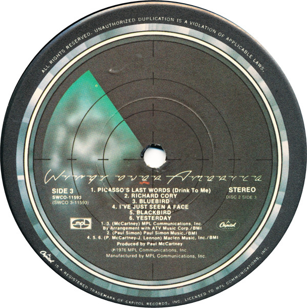 Wings - Wings Over America | Capitol Records (SWCO 11593) - 6