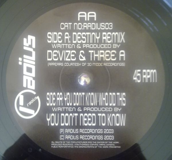baixar álbum Devize & Three A You Don't Need To Know - Destiny Remix You Dont Know Who Did This