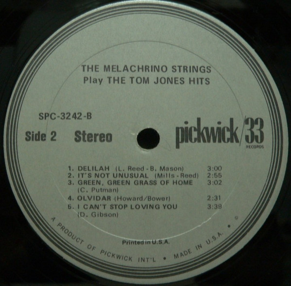 télécharger l'album The Melachrino Strings - Play The Tom Jones Hits