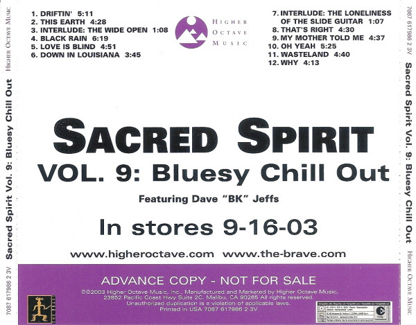 lataa albumi Sacred Spirit Featuring Dave BK Jeffs - Vol 9 Bluesy Chill Out