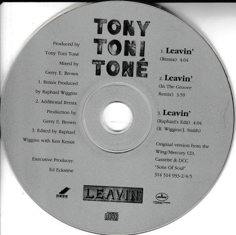 Tony! Toni! Toné! – Leavin' (Remix) (1994, CD) - Discogs