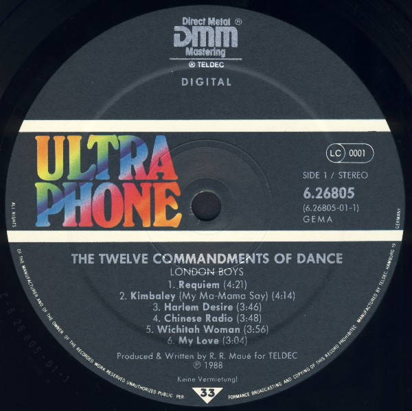 London Boys - The Twelve Commandments Of Dance | Ultraphone (243 842-1) - 3