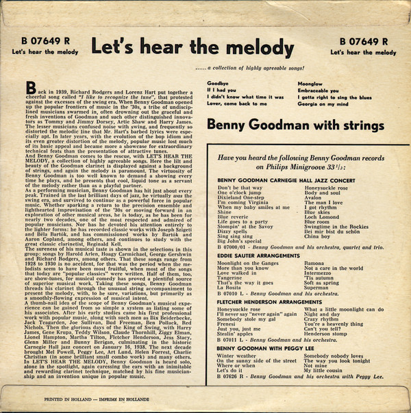 baixar álbum Benny Goodman - Lets Hear The Melody