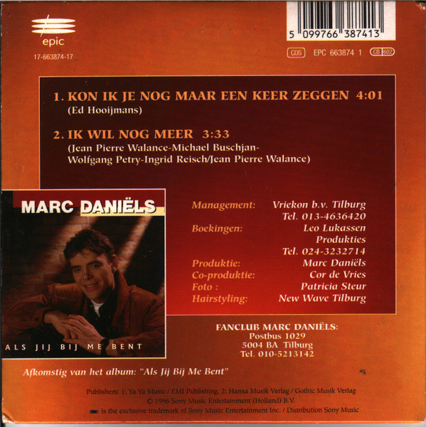 Album herunterladen Marc Daniëls - Kon Ik Je Nog Maar Een Keer Zeggen