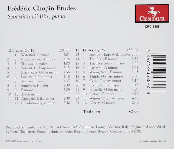ladda ner album F Chopin, Sebastian Di Bin - 12 Etudes Op10 12 Etudes Op 25