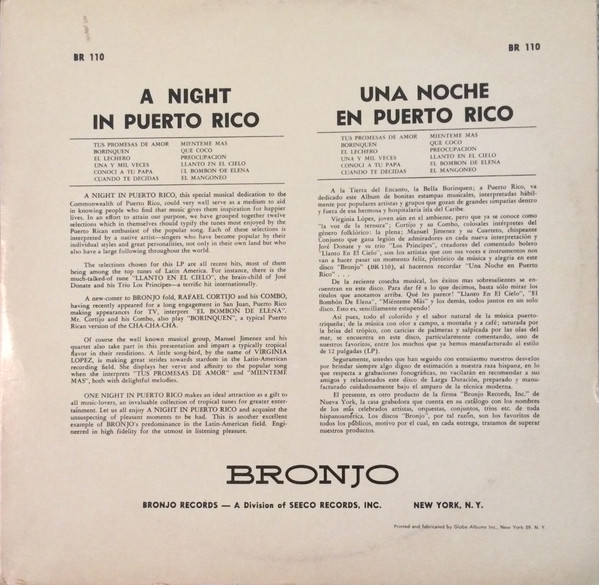 lataa albumi Cortijo Y Su Combo, Virginia Lopez, Jose Donate, Manuel Jimenez - One Night In Puerto Rico