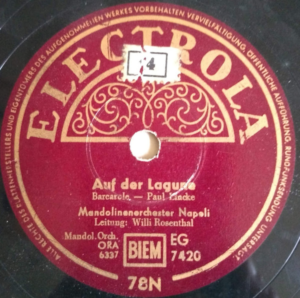 baixar álbum Mandolinenorchester Napoli - Auf Der Lagune Liliput