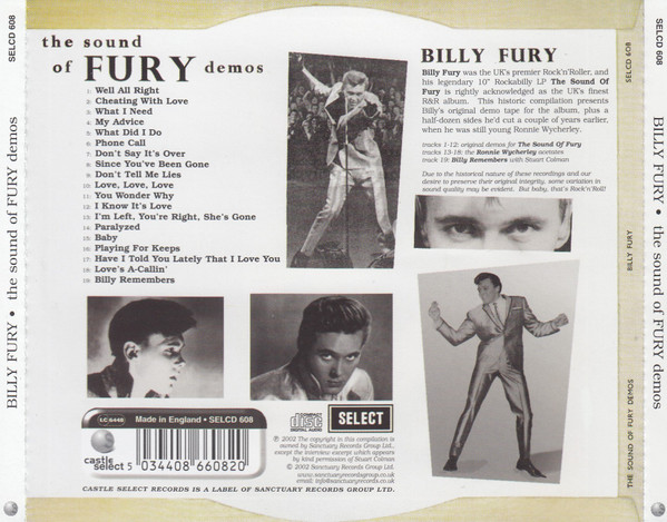 last ned album Billy Fury - The Sound Of Fury Demos